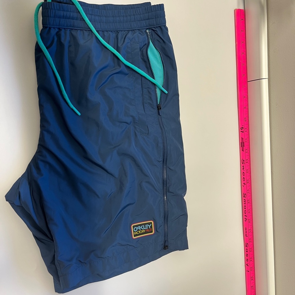 Oakley Navy and Teal Active Shorts